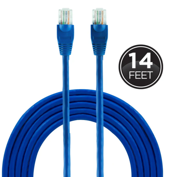 GE Pro 14ft. Cat Ethernet  Internet Cable,  Blue