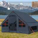 Inflatable Tents for Camping with Stove Jack, 2/4/6/8 Person Easy Setup Blow Up Tents for 4 Seasons Waterproof Inflatable Camping Tent with Awning, Air House Glamping Tents for Camping Adult, 4 Person Tent-9.8ft X 7.2ft X 6.2ft
