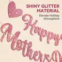 Happy Mothers Day Decorations Banner Pink Glitter, Mother's Day Hanging Swirls and Table Centerpieces Party Supplies Best Mom Ever Thanks Mom for Mother's Day Home Office Decor