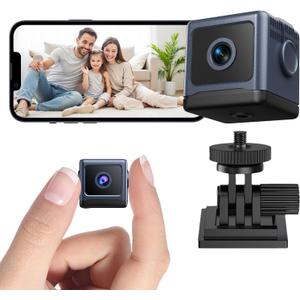 Home Camera HD Mini Indoor Camera Suitable for Home Office Security Elderly Baby and Pets (Video Only) Black