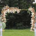 NANANARDOSO Balloon Arch Stand Kit, 10x7 FT Backdrop Stand with Metal Square Frame, Adjustable Photo Background Stand for Party Wedding Decor, Studio Photography, Gold.