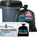 55-60 Gallon Trash Bags Heavy Duty | 50 Count | Large Black Garbage Bags for Outdoor, Leaf, Commercial Use | Fits 50 Gallon, 55 Gal, 60 Gal Trash Cans