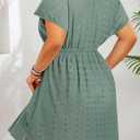 Yonique Plus Size Swimsuit Cover Up Women - V Neck Swimwear Short Sleeve Coverups Ruffle Hem Beach Dress 2026