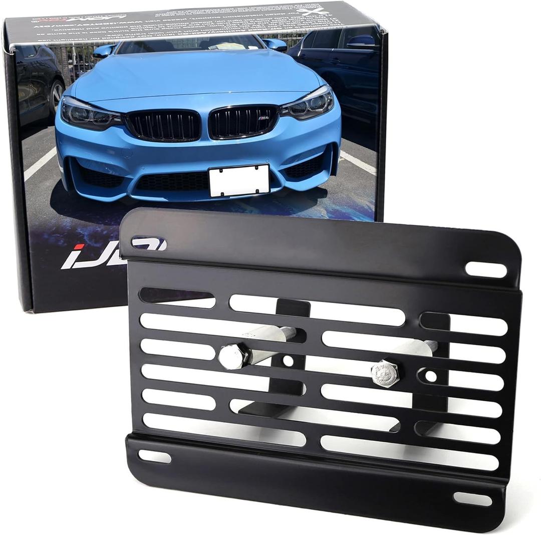 iJDMTOY No Drill Front Grille Mesh Mount License Plate Relocator Kit Compatible with BMW BMW M2 M3 M4 M5 M6 X5M X6M or 1 2 3 4 5 Series X5 X6 w/Diamond Shape Lower Bumper Grill Mesh/Insert