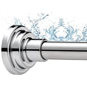 Shower Curtain Rod, Shower Rod, No Drilling, Adjustable Spring Tension Rod, Curtain Rod for Bathroom, Window or Closet, Easy Installation, Stainless Steel, Non-Slip, 30-64