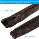 PATIKIL 2ft Lamp Chain Cover, Chain Protective Sleeve Washable with Zipper for Chandelier Lighting Wires Swing Light Fixture, Brown