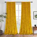 Gold Velvet Curtains - Super Soft Room Darkening Insulating Small Window Drapes for Bedroom Living Room Dining, Wide 52 x Long 84 inch, Warm Gold, 2 Panels