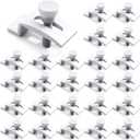Blulu 24 Pcs T 8726 1/4 Inch Aluminum Storm Door Panel Clip Storm Window Screen Clips Screen Door Hardware (White)