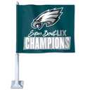 FANMATS 46246 2024-25 Super Bowl LIX Champions - Philadelphia Eagles Car Flag | Green | 11" x 14" | Super Bowl LIX Champions Logo 2 pack