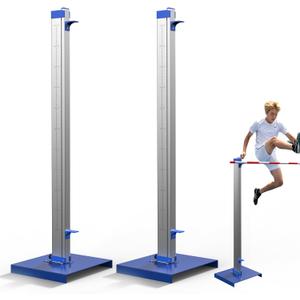 Track Field High Jump Stand, 2PCS Adjustable Aluminum, 1-7.5 Ft, Large Base