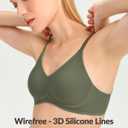 Wireless Bras Full Coverage Supportive Minimizer Bra Smooth Comfort T-Shirt Sleep Bras No Underwire (Green, S)