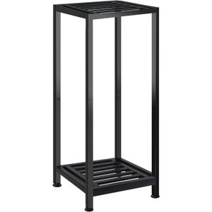 Plant Stand Indoor Outdoor Heavy Duty Wrought Iron Pedestal Stands Metal Plant Stand Decorative Flower Stand for Patio Garden Deck Living Room (black)