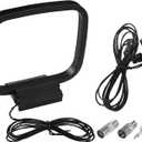 FM Radio Antenna 75 Ohm FM Antenna FM Coax Antenna and AM Loop Antenna with 3 Connectors for Indoor Home Stereo Receiver AV Audio Home Theater Receiver Power