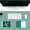 K KNODEL Large Office Leather Desk Mat, Mouse and Keyboard Pad, Computer and Laptop Mat, Desktop Protector and Cover, Writing Pad and Blotter (31.5"x15.7", Green)