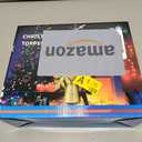 OurWarm Christmas Tree Topper Lighted with LED Rotating Silver Snowflake Decorations Projector Silver Snow Tree Topper Night Light Projector for Indoor Outdoor Christmas Tree Decorations