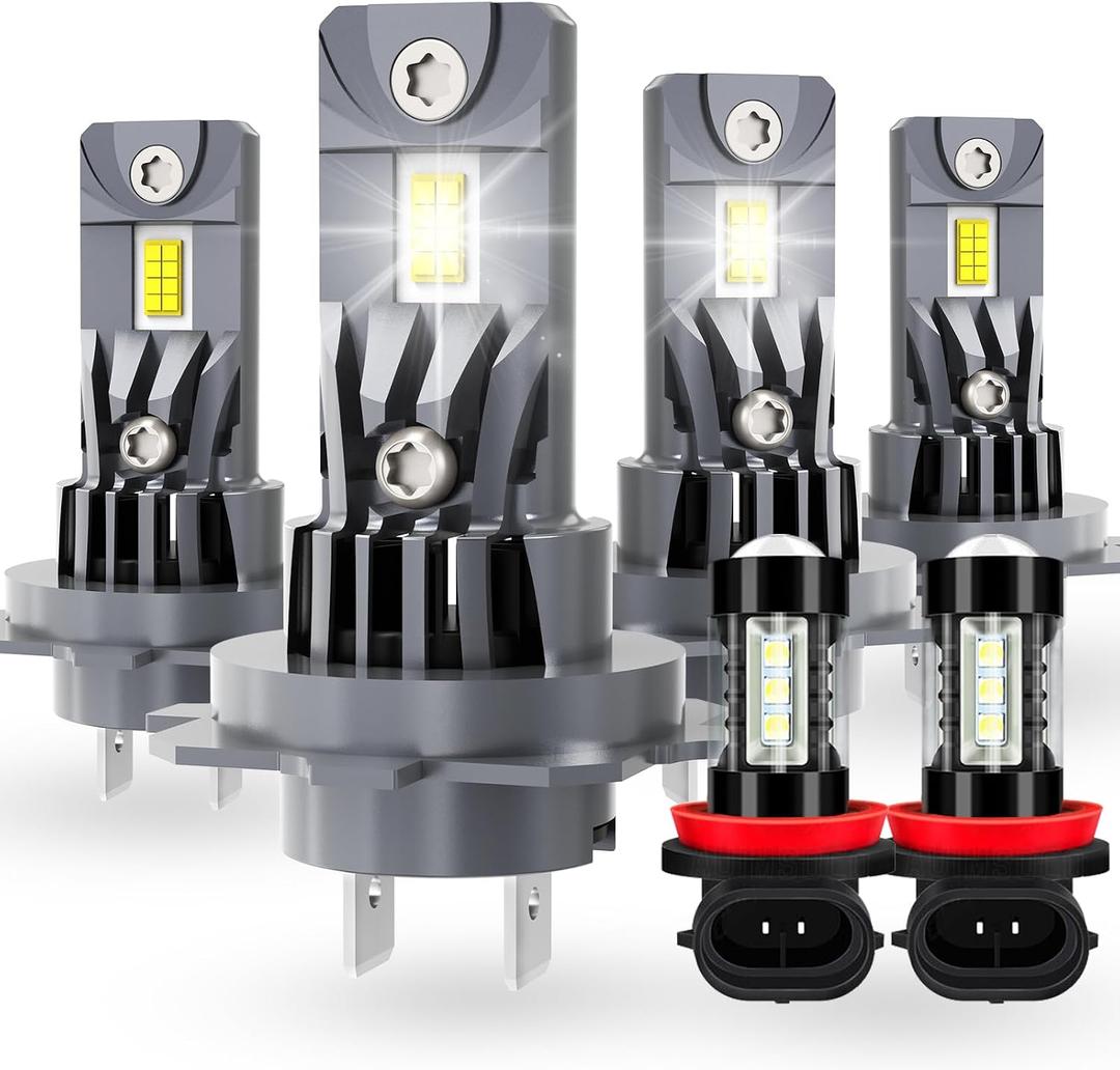 Light Bulbs For BMW X1 2010-2019, 500% Upgrade over Halogen, High Low Light, Fog Light, 6500K Cool White, 5000 Lumens, Plug and Play, 6 PCS