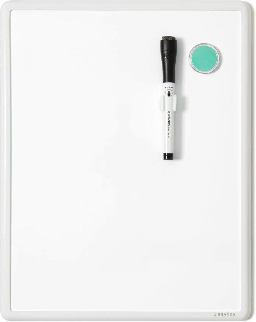 U Brands Contempo Magnetic Dry Erase Board White Board, 11" x 14", White Modern Frame, Includes Magnet and Marker U Brands Contempo Magnetic Dry Erase Board White Board, 11" x 14", White Modern Frame, Includes Magnet and Marker
