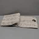 Jinchan Boho Linen Blend Curtains - Gold Foil Print Farmhouse 96 Inch 2 Panel Geometric Striped Mudcloth Light Filtering Bedroom Curtains (50"W x 96"L (Pack of 2))