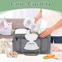Volnamal Diaper Caddy with Wipe Dispenser One-Handed Access, Premium Diaper Organizer, Portable Car Organizer Nursery Basket for Newborn Essentials, Baby Registry Must Haves for Boys & Girls,Grey