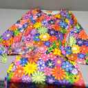 BesserBay Girl's 4 Pcs Halloween 70s Hippie Dress Bell Sleeve Floral Printed Outfit Size 140