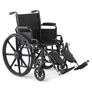Medline K1 Basic Vinyl Wheelchair, 20" Wide Seat, Swing-Back Desk-Length Arms, Elevating Leg Rests - Comfortable, Durable & Reliable Mobility Aid