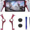 DLseego 1 Pair Handheld Decorative Trim Shell Suitable for PS Portal Remote Player, ps5 Edge Controller DIY Replacement Clip Shell, Including Tool Kit and 2 Thumb Grips, Red Plates Cover