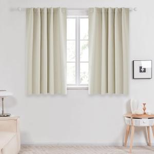 Deconovo Blackout Curtains  Room Darkening, Noise-Reducing, Thermal Insulated  Energy-Efficient Window Treatment for Bedroom, Living Room & Home Office  2 Panels, Light Beige, 42W x 54L Inch (42"W x 54"L (Pack of 2))