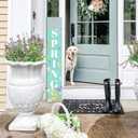 Spring Porch Sign Watercolor Flowers Hello Spring Front Door Hanging Decorations Indoor Outdoor Wooden Vertical Standing Welcome Sign For Home Yard Season Decor 47 x 7.8 inch