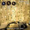suddus Vine with Fairy Lights Battery Operated, 33ft100 LED Pothos String Lights with Remote, Leaf Lights for Bedroom, Room, Wall, Garden, Party, Wedding Decor(Warm White)