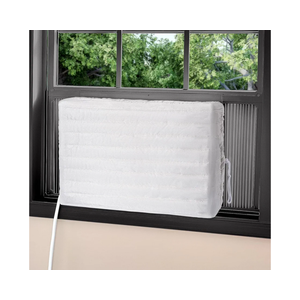 FORSPARK Indoor Air Conditioner Cover, AC Covers for Inside with Free Drawstring, 28 x 20 x 3.5 inches (L x H x D) - White