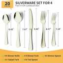 Silverware Set for 4, 20 Pieces Heavy Duty Stainless Steel Flatware Set, Mirror Polished Cutlery Utensil Set, Dinner Fork Knife Spoon Tableware Set for Home, Dishwasher Safe, Champagne Gold