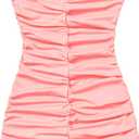 EXARUS Girls Spaghetti Strap/Long Sleeve Formal Dresses Teen Bodycon Ruched Party Prom Dance Graduation Fancy,  Size: 128/18Y
