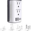 2000W Voltage Converter 220V to 110v for Europe Travel, Universal Plug Adapter (Type AV/B/C/E/F/G/I/J/N) witrOverload Protection,Compact Design for Hair Dryers, Curling lrons Laptops & Appllances