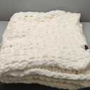 L'AGRATY Chunky Knit Blanket Throw,Soft Chenille Yarn Throw Blanket 50x60Handmade Cable Knit Crochet Blanket,Large Knit Blankets Chunky Yarn,Rope Knot Throw Blanket for Couch Sofa Bed Home Decor (Ivory)