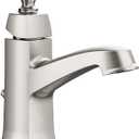 Moen Conway Spot Resist Brushed Nickel One-Handle Single Hole or Centerset Bathroom Faucet with Drain Assembly, WS84923SRN