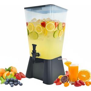 Beverage Dispenser 5 Gallon Drink Dispenser with Spigot, Juice Dispensers for Parties, Black Base