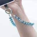 2 x Crystal Phone Chain Wristlet Strap Wheel Beaded Phone Charm Women | Sparkling Wheel Shaped Glass Beads Shiny Wrist Strap for Phone Bracelet Keys Bag Accessories Ladies Daily Commuting Shopping