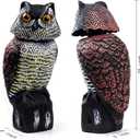 Hedoc 2 Pack Fake Owl Decoys to Scare Birds Away(15 inch), Rotating Head Sculptures, Nature Enemy Scarecrow Plastic Statues, Pest Repellent,Pigeon Deterrent Outdoor Yard, Garden Protectors