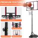 7.5-9.2ft Portable Basketball Hoop & Goals, Adjustable Height Basketball Goal System, Basketball Hoop Stand with 32Inch Shatterproof Backboard & 17" Rim for Youth/Adults, Indoor/Outdoor