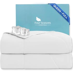 Four Seasons Essentials Cooling Comforter - Queen Size 90" x 90" - White