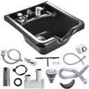 VEVOR Shampoo Bowl Sink for Salons, Black Hairdresser Basin, ABS Plastic Spa Washing Sink, Backwash Basin Beauty Salon Equipment for Hair Stylists