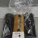 24.5" Black Lamps Set of 2, Modern Table Lamps for Living Room with USB C+A Ports, Creative Stripe Touch Lamps for Nightstand, 2 Bulbs Included