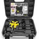 KJE Harmonic Balancer Puller Kit  Adjustable 3-Jaw Puller Set for Removing Harmonic Dampers & Balancers -Includes 3/8 Square Drive Forcing Screw & 4 Rods (1pcs)