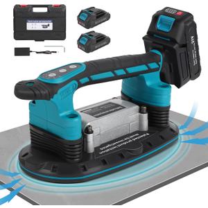 Tile Vibration Machine Installation Tool, Handheld Automatic Tiling Vibrator with Enlarged Suction Cup for Tiling Leveling Laying 21V 12500mAh 24000r/min 6 Speeds Adjustable