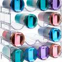 Water Bottle Organizer for Cabinet, Stackable Water Bottle Storage Rack, 4 Tier Water Bottle Holder for Kitchen Pantry, Tumbler Travel Mug Cup Organizer, Hold 16 Bottles