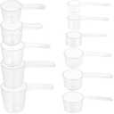 DOTINGHUX® 11-Piece Nesting Measuring Spoons Set, Stackable Clear Plastic Scoops for Pet Food, Coffee, Protein, Spices, Other Dry Goods and Liquids, tms11