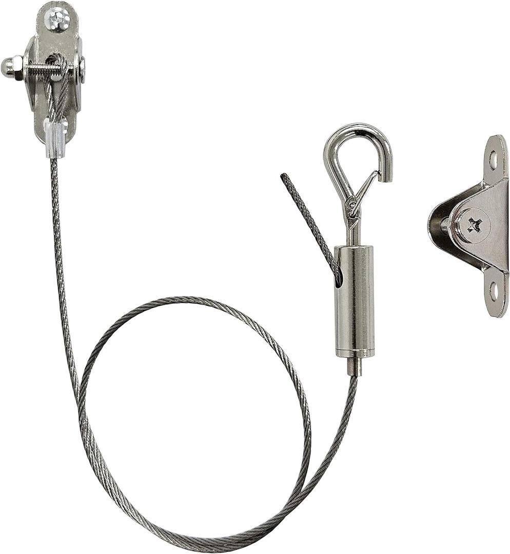 6 Sets Adjustable Hanging Wire Kit, Stainless Steel Multipurpose Suspension Wire Cable with Hook, Heavy Duty Anchor for Furniture, Light, Lamp, Picture, Mirror Secure to Wall or Ceiling, 20in