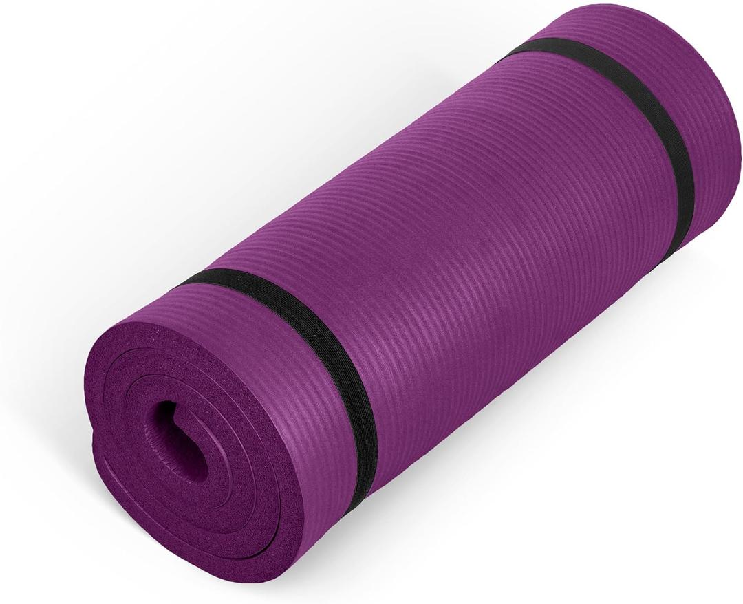CAP High Density Exercise Mat with strap, 74"x24"x1" - Wine