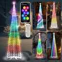 Ryhpez 12 ft Smart Christmas Cone Tree, Outdoor Christmas Tree Lights with Remote APP Control, 622 LED RGB Color Changing DIY Light Show, Music Sync for Xmas Decorations