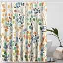 Amaredom Floral Shower Curtain for Bathroom, Colorful Leaves Curtain Bathroom Decoration, Shower Curtain Set with Curtain Hooks, Size: 72"W x 72"L